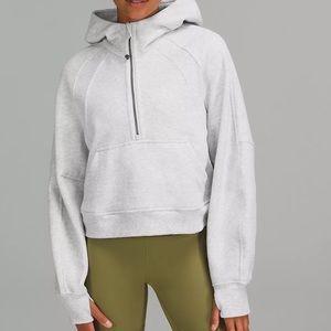 Lululemon Scuba Oversized Half-Zip Hoodie Heathered Core Ultra Light Grey. Xs/s